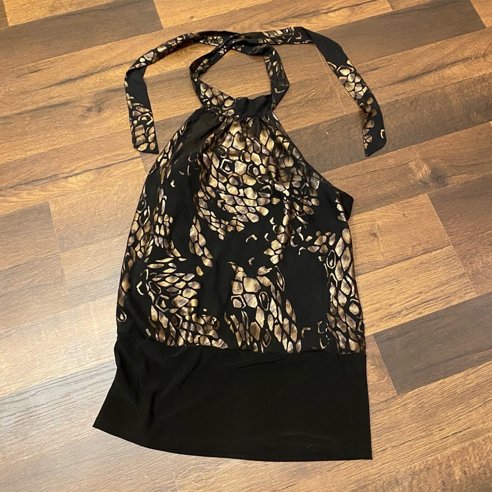 Suzy Shier Tie Halter Top
